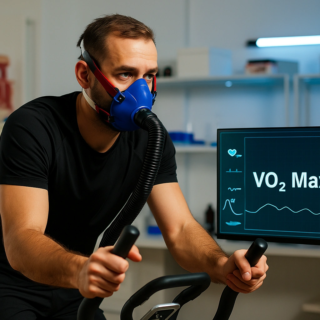 رياضي يركض في الهواء الطلق أثناء التدريب، يعكس مفهوم VO2 Max والتحمل العالي.